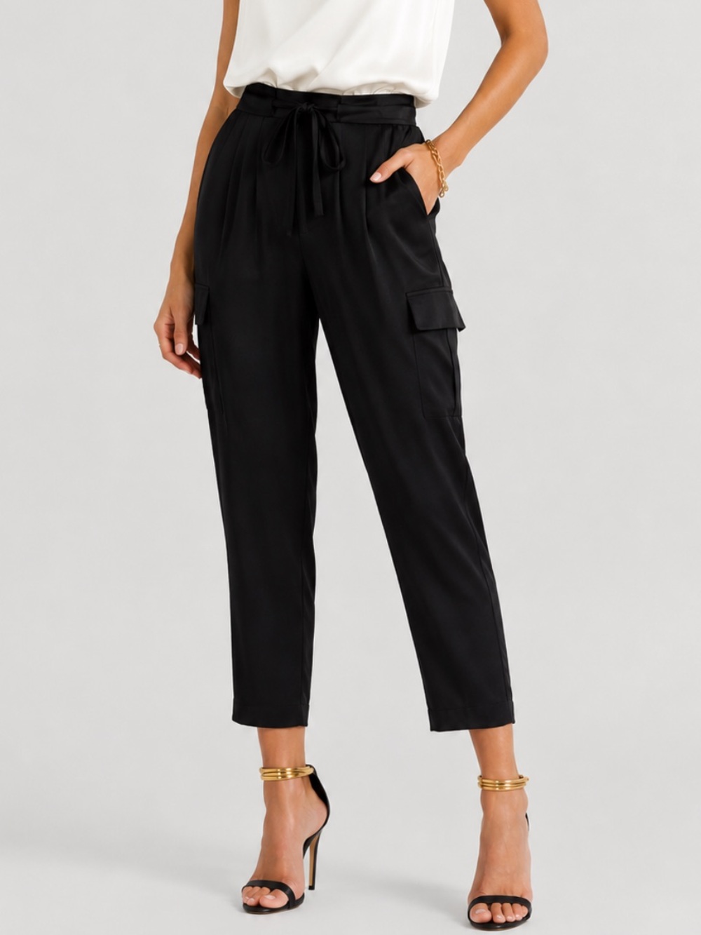 Ramy Brook Satin Allyn Pants in Black
